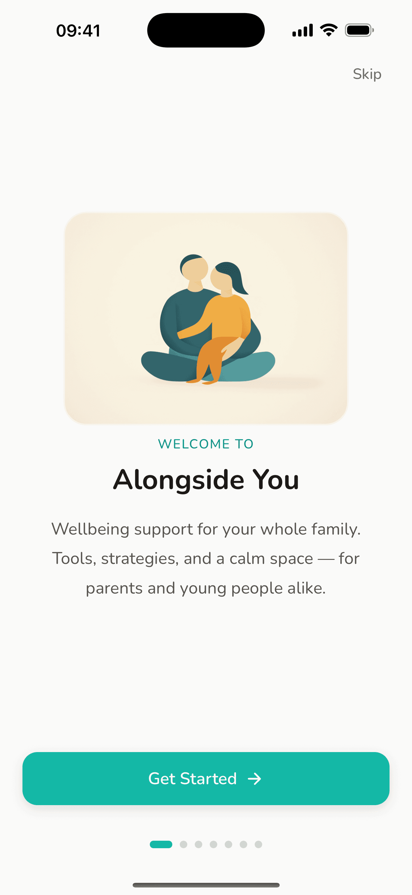 Parent onboarding welcome screen